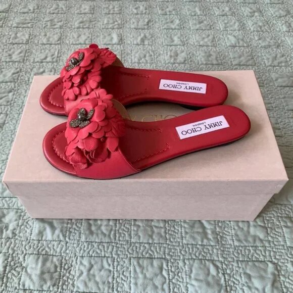 Jimmy Choo Shoes - UNUSED Jimmy Choo Neave Flat Nappa Leather Dahlia Pink Size 35 w/ Box & Dust Bag